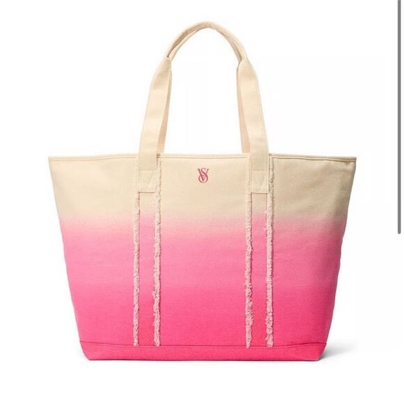 Victoria's Secret Cream and Pink Gradient Tote - Picture 1 of 5